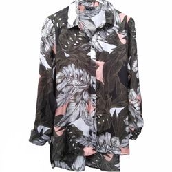 women’s TOPSHOP silky high-low blouse long sleeves Size 4 
