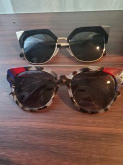 2 Pairs Women's Sun Glasses FENDI / Ferragamo 