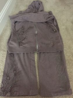 Sz XL BCBG peacock jogger outfit