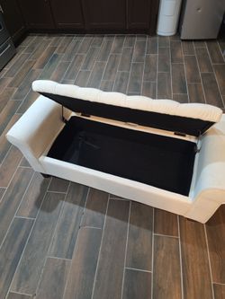 Velvet Storage Ottoman Bench