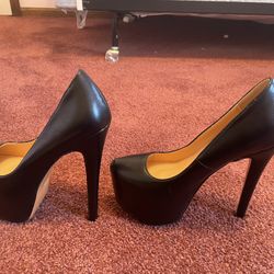 New Never Work 6” Black Heels (size 7)