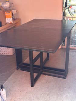 Black Drop-Leaf Dining Table
