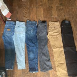 Bundle Deal Men’s Pants Sizes 34’ 33 Zara ,H&M.Levi