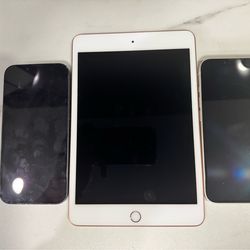 2 IPHONE 14 & 1 IPAD MINI 5 (ICLOUD LOCKED)