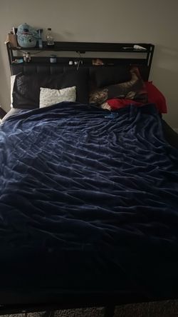 Queen bed frame and mattress