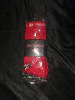 Chrome Hearts x Matty Boy Chomper Crew Socks, Red, Size 6-12