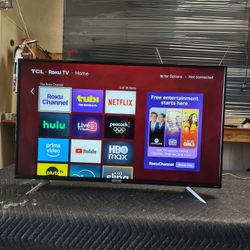 43 Inch TCL Roku 4k Smart Beautiful Tv Comes With Remote Control Shows Great Picture Works Perfect Guaranteed 