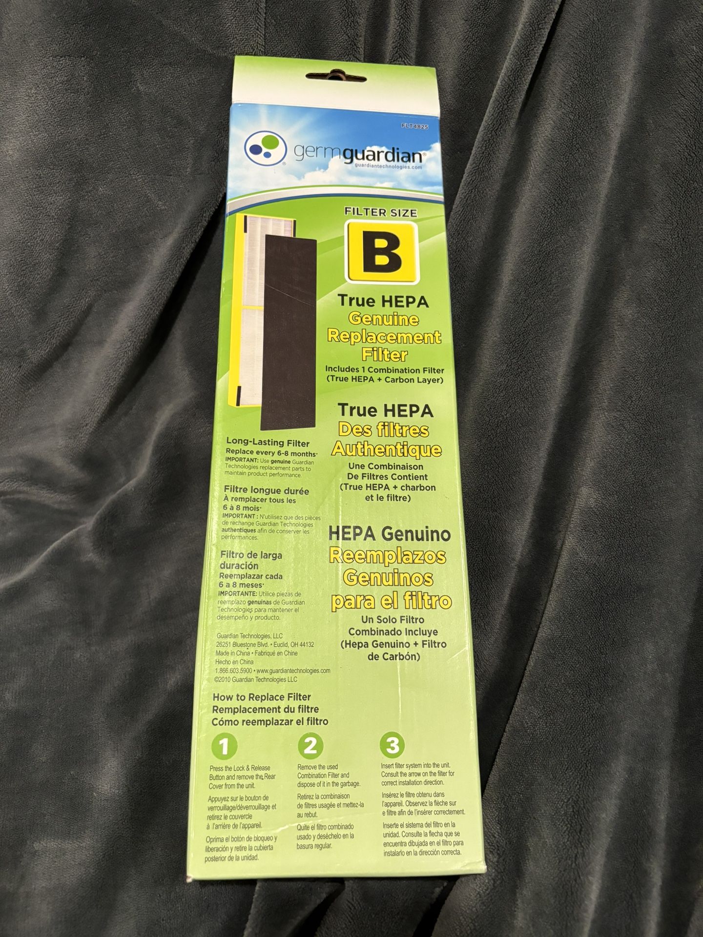 GermGuardian Filter B HEPA Pure Genuine Air Purifier Replacement Filter, Removes 99.97% of Pollutants for AC4825, AC4300, AC4900, AC4825DLX, AC4850, C
