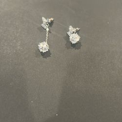 Silver Bow Earrings