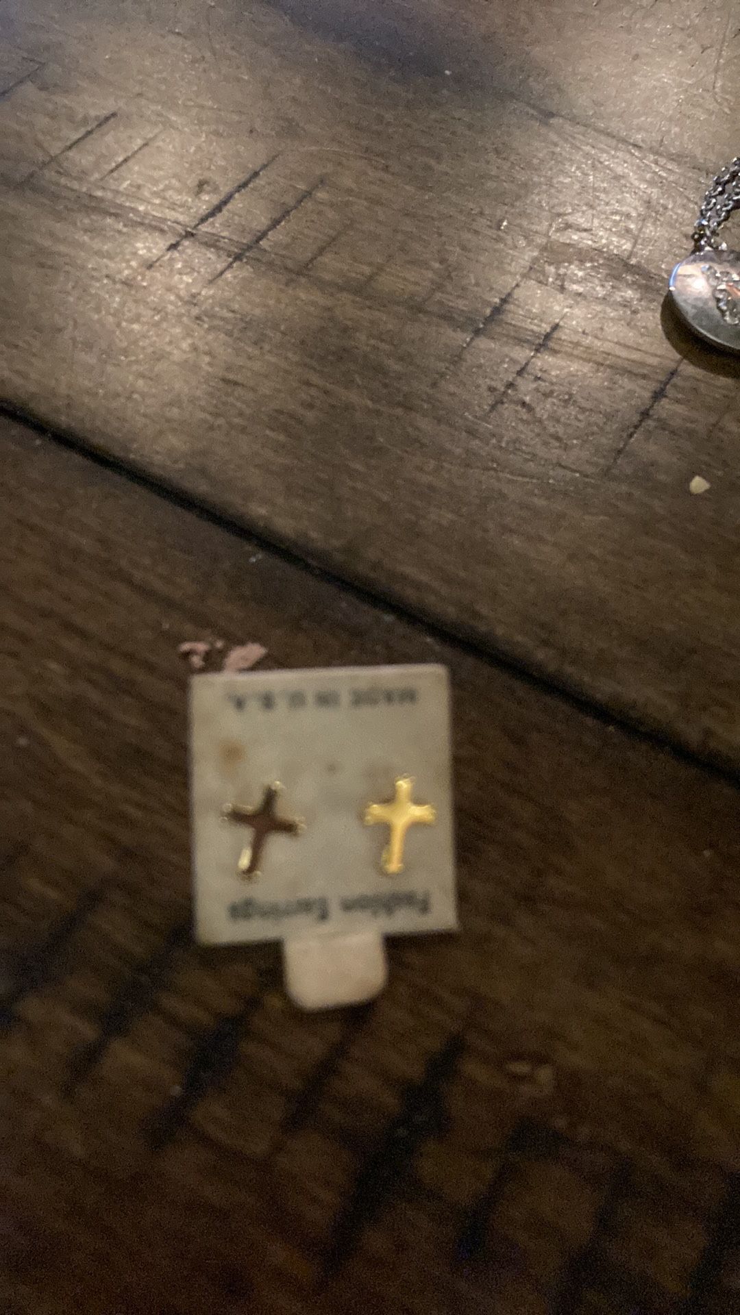 Cross earrings, gold plated studs