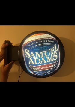 LIGHT UP SAMUEL ADAMS BEER LIGHT UP PUB SIGN SAM MAN CAVE LAGER TWO SIDED