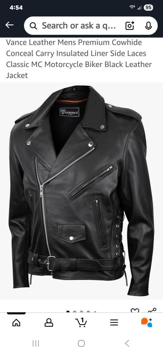 Leather Motorcycle Jacket & Leather Vest