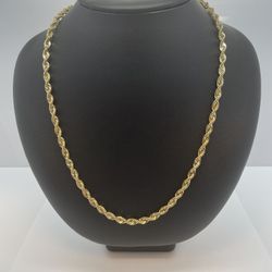 14K Gold Use. Rope Hallow Chain 