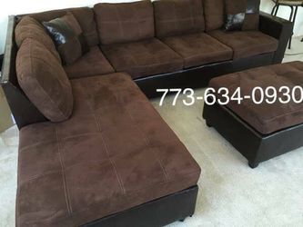 Brown sectional sofa with reversible chaise!!Brand New Free Delivery