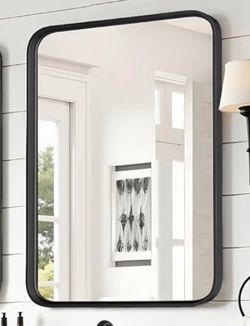 Matte black framed mirror