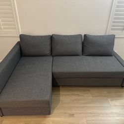 Ikea FRIHETEN Sleeper sectional, 3 seat w/storage, Skiftebo dark gray