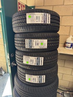 225/50r17 Kumho 4 New Tires Installed and balanced