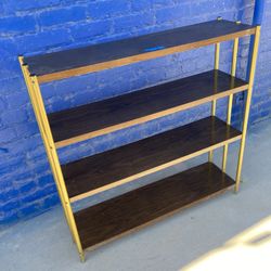 Metal Woodgrain Gold Bookcase