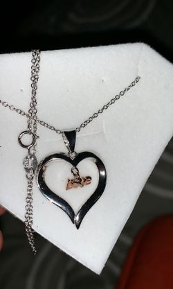 S925 - Solid Silver Stamped S925 Heart Pendant w/ Dangling “L❤️VE in middle - S925 (2)