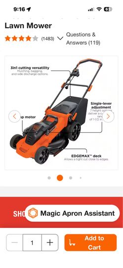 Black & Decker electric lawnmower