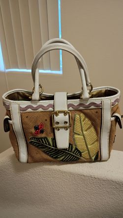 COACH Limited Edition Ladybug Straw Tote Bag