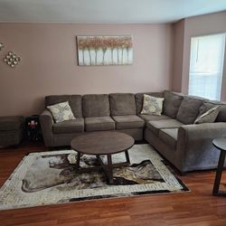 2 Sectional Sofa, With Coffee Table And Side Tables
