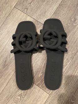 Gucci Interlocking G Slide Sandals Black
