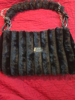 Faux fur handbag