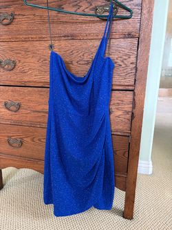 Royal Blue Glitter Mini Dress