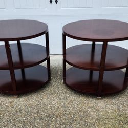 2 LARGE Oval End Tables Night Stands Side Tables 