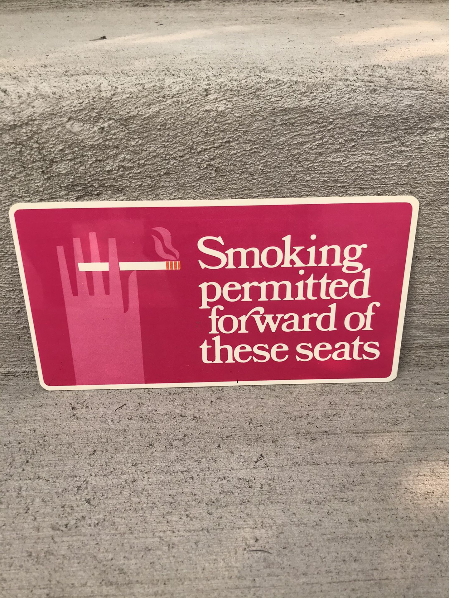 1960s Smoking Permitted Bus Sign