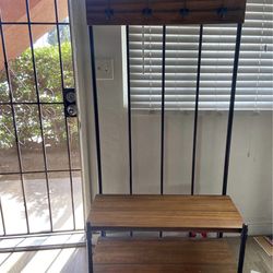 Entryway shoe and coat rack