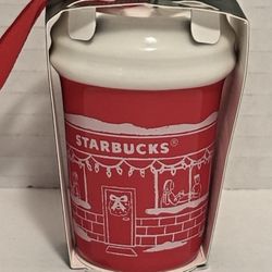 2025 Starbucks Ceramic Red Cup Holiday Ornaments 