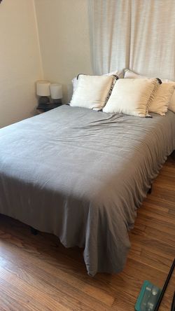 Full size metal bed frame and mattress