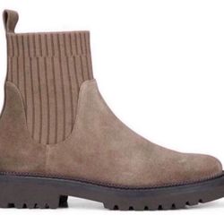 Blondo Hallie Pull On Waterproof Ankle Suede Boot Bootie Dark Taupe In New Condition