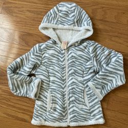 Girls Hooded Full Zip Coat Size XS 4/5