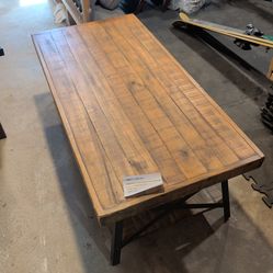 Emerald Home Chandler Coffee Table - Industrial Solid Wood & Metal