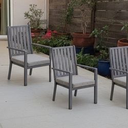 Set x4 Set Outdoor Patio Aluminum Armchair + Cushion