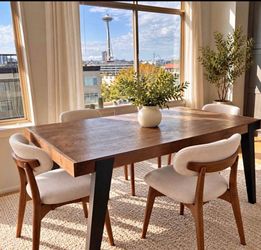 Rustic Wood Dining Table with Black Metal Legs (chairs not included)