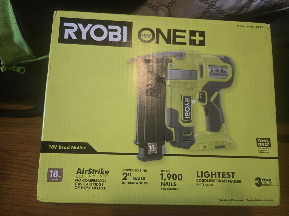Ryobi 18 Gauge Cordless Airstrike Brad Nailer