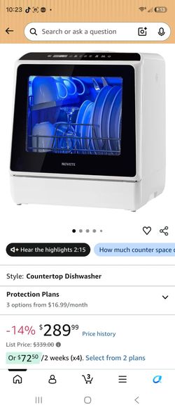 NOVETE Portable Countertop Dishwasher, Model TDQR01.