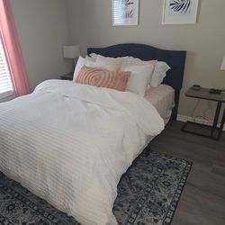 Queen size bed frame with mattress