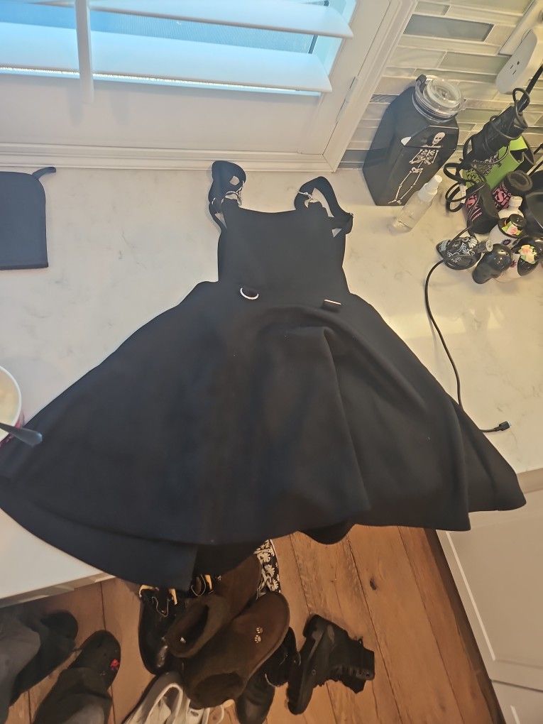 Hot Topic Black Dress Overalls