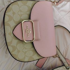 Coach baby pink snakeskin crossbody