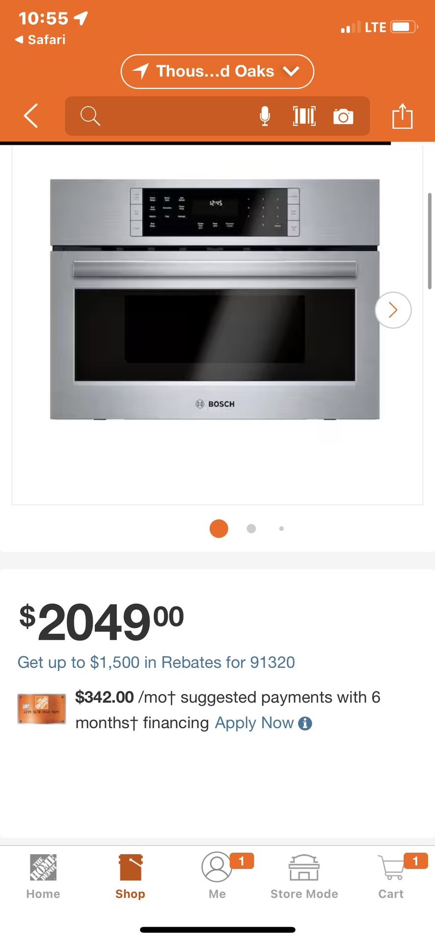 NEW BOSCH 800 SERIES BUILTIN CONVECTION SPEED MICROWAVE WITH FACTORY WARRANTY 2/10/24