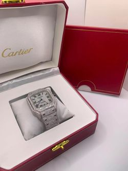 Buss Down Cartier Watch Moissanite