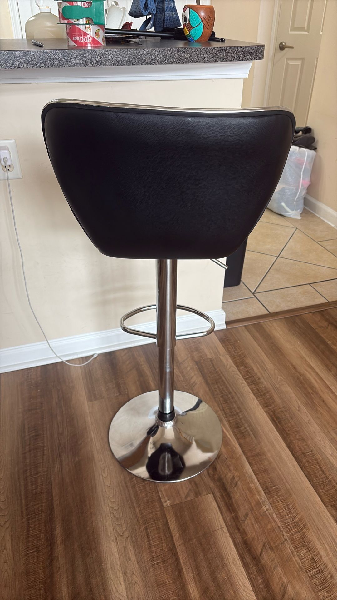 Bar Stools Black And Silver Used