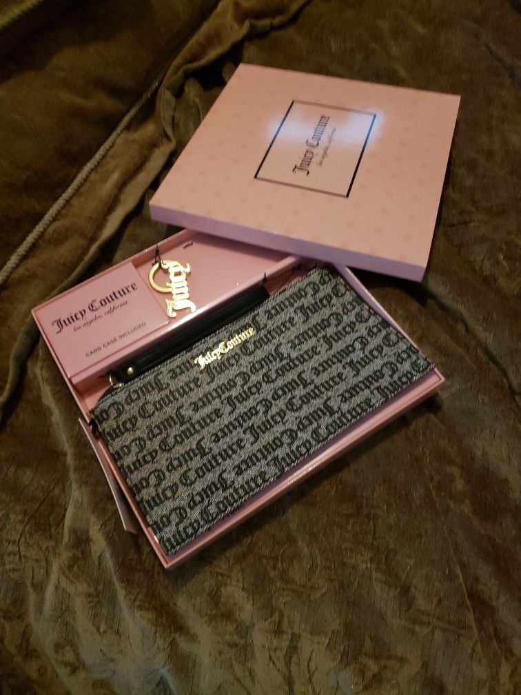 Juicy Couture Wristlet, Card Case, and Keychain Set