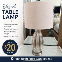 Mercury Glass Table Lamp with Fabric Shade