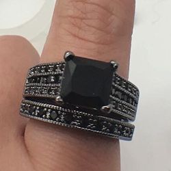 Black Gold Wedding Set Size 5.5